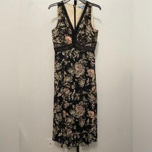 Women's Black Floral Maxi Dress 4 Whimsigoth Fairy Grunge Dark Romantic Feminine